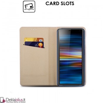 Telone smart magnet atverčiamas dėklas - auksinės spalvos (Sony Xperia 10) Telone smart magnet atverčiamas dėklas - auksinės spalvos (Sony Xperia 10)